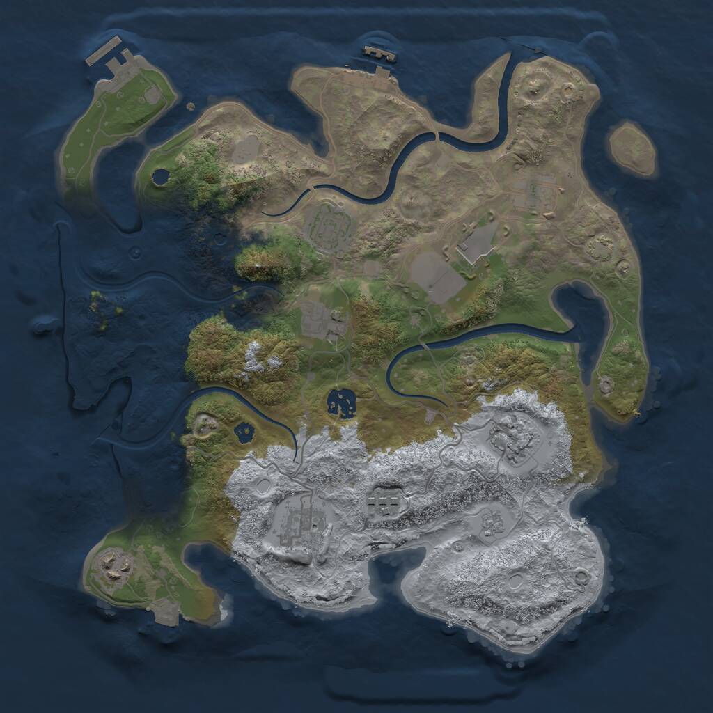 Rust Map: Procedural Map, Size: 3500, Seed: 56089811, 15 Monuments