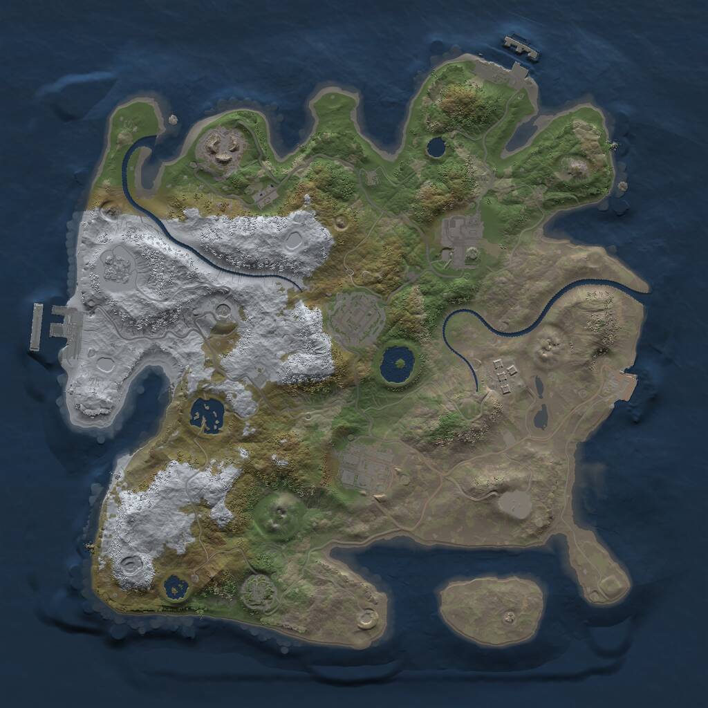 Rust Map: Procedural Map, Size: 3000, Seed: 11948, 12 Monuments