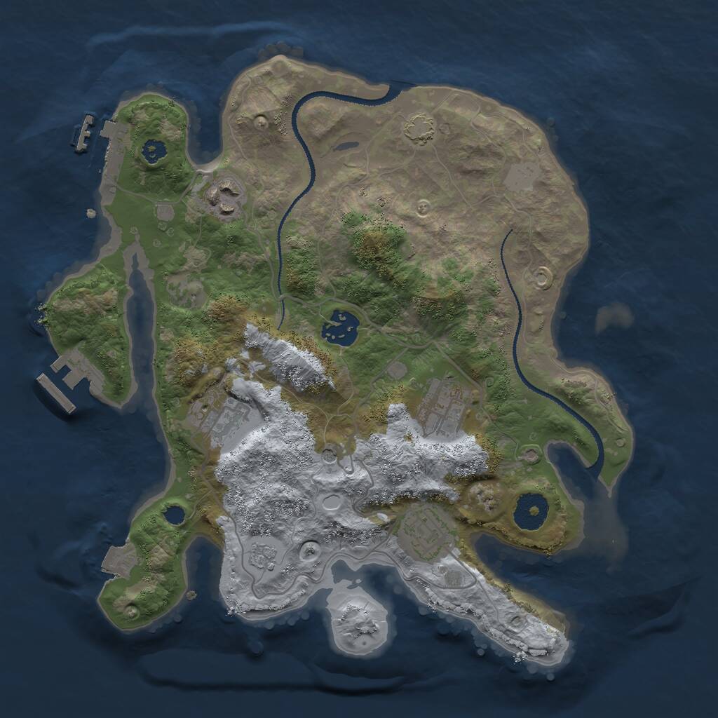 Rust Map: Procedural Map, Size: 3000, Seed: 18004, 11 Monuments