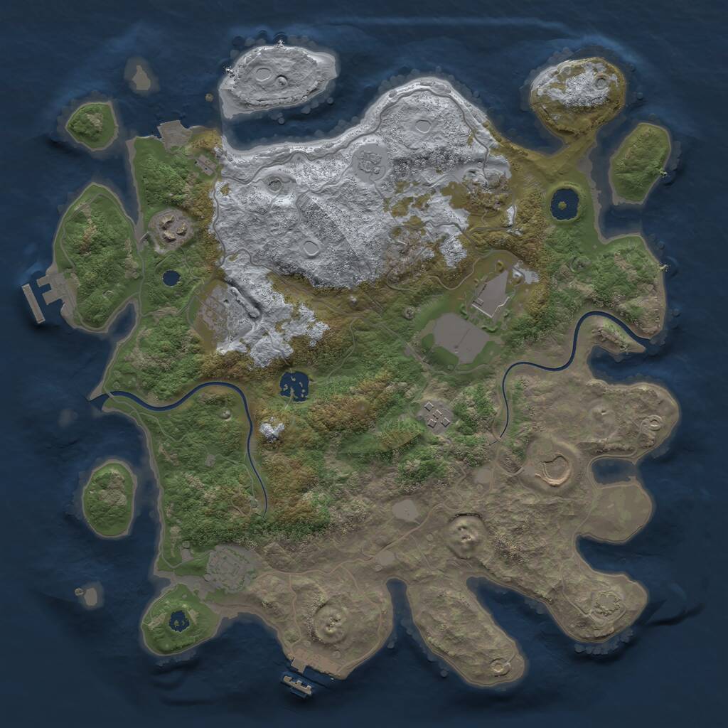 Rust Map: Procedural Map, Size: 3600, Seed: 1441452130, 14 Monuments