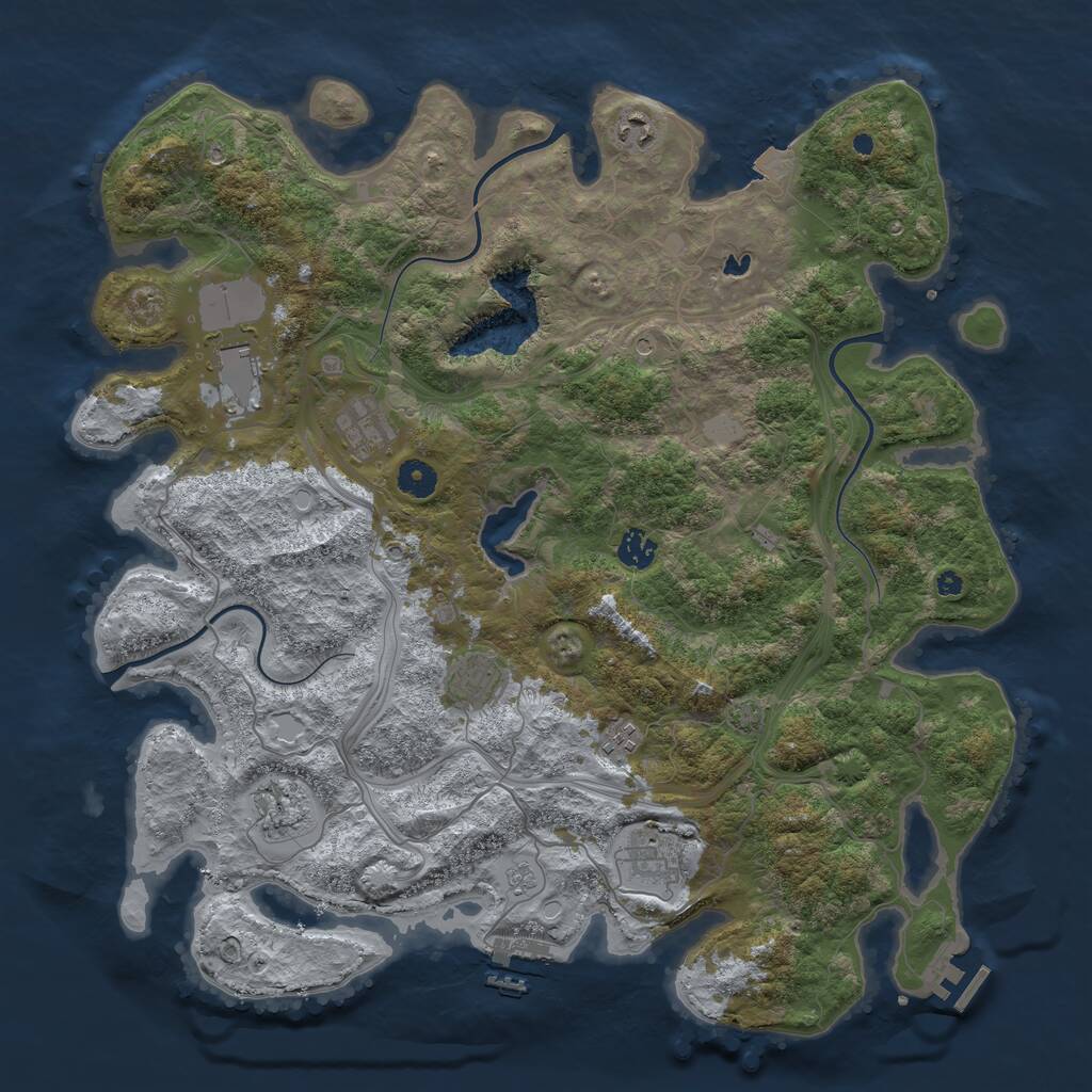 Rust Map: Procedural Map, Size: 4250, Seed: 67048029, 14 Monuments