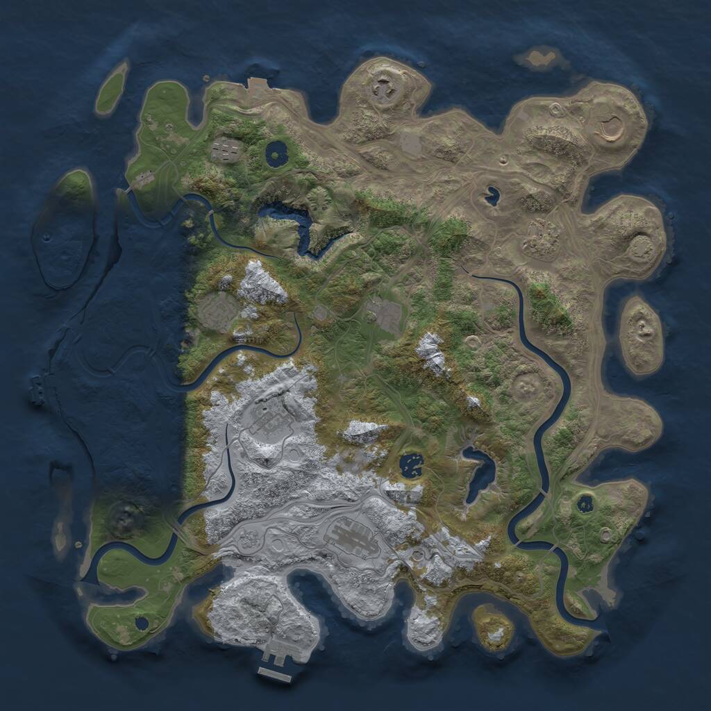 Rust Map: Procedural Map, Size: 4250, Seed: 761972906, 15 Monuments