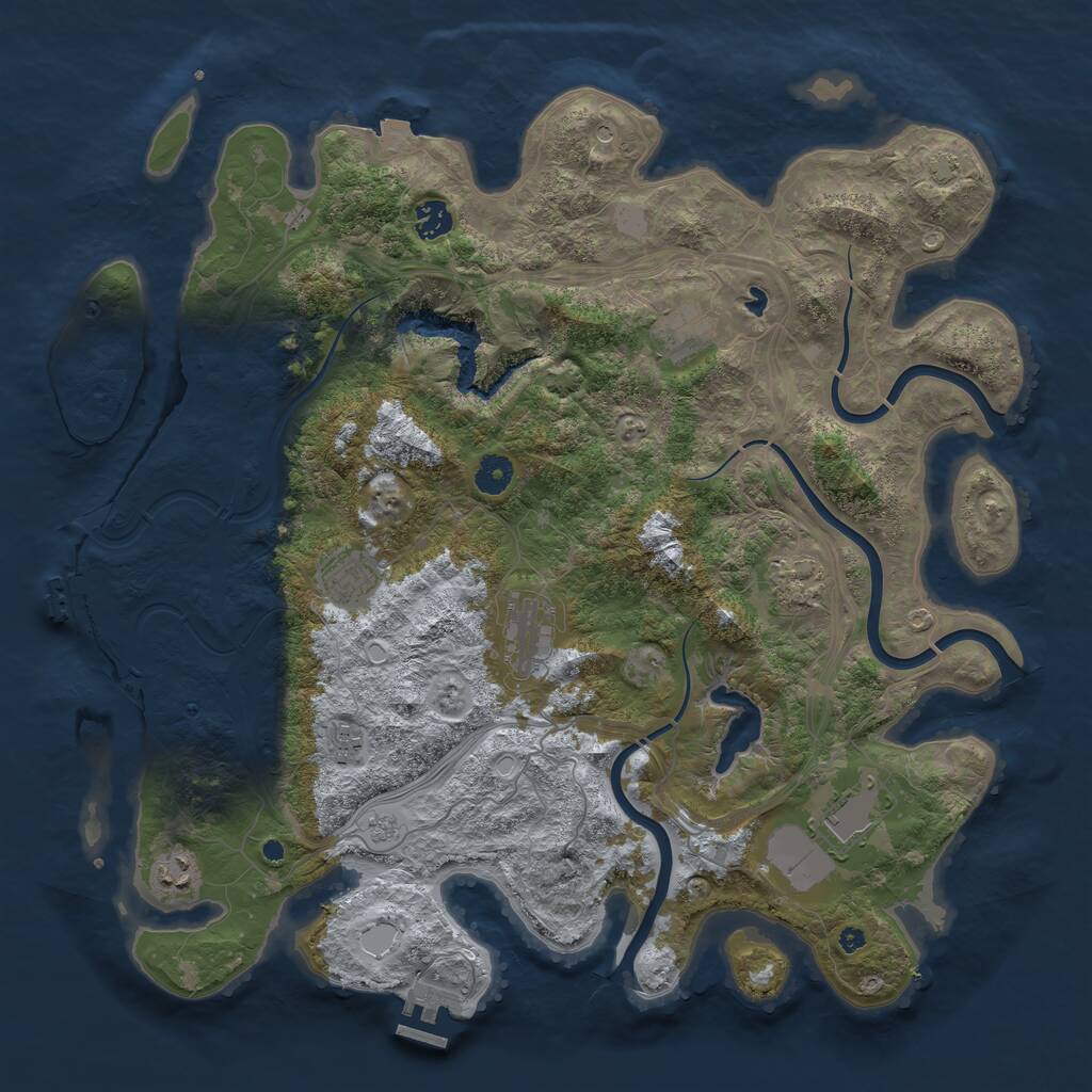 Rust Map: Procedural Map, Size: 4250, Seed: 761972906, 14 Monuments