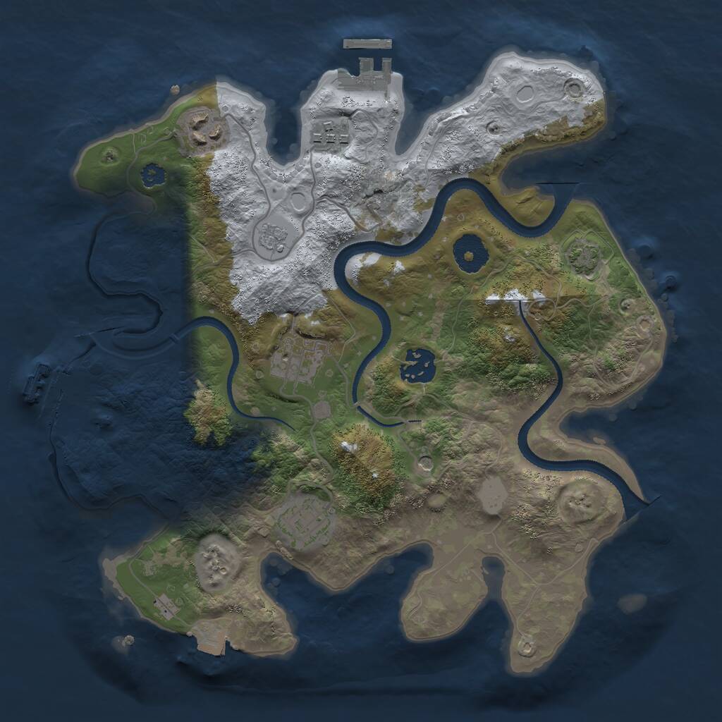 Rust Map: Procedural Map, Size: 3000, Seed: 293487264, 11 Monuments