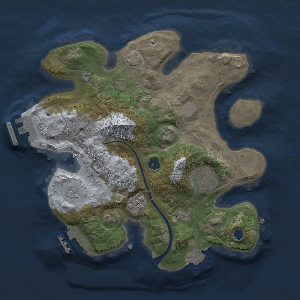 Rust Map: Procedural Map, Size: 2500, Seed: 1382633088, 7 Monuments