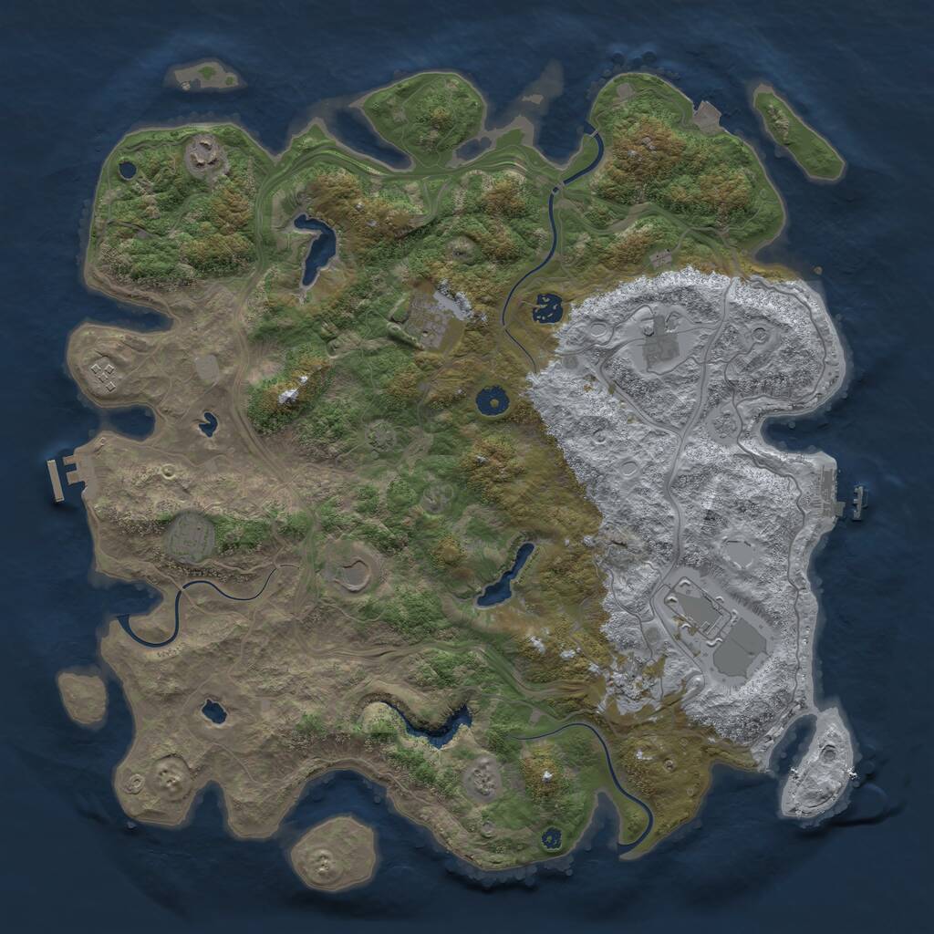 Rust Map: Procedural Map, Size: 4500, Seed: 85864, 15 Monuments