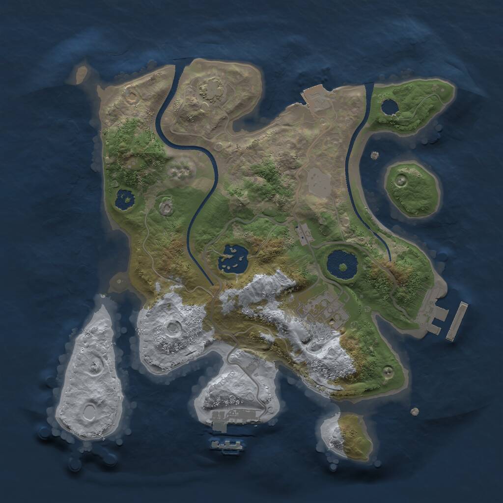 Rust Map: Procedural Map, Size: 2500, Seed: 88888, 6 Monuments