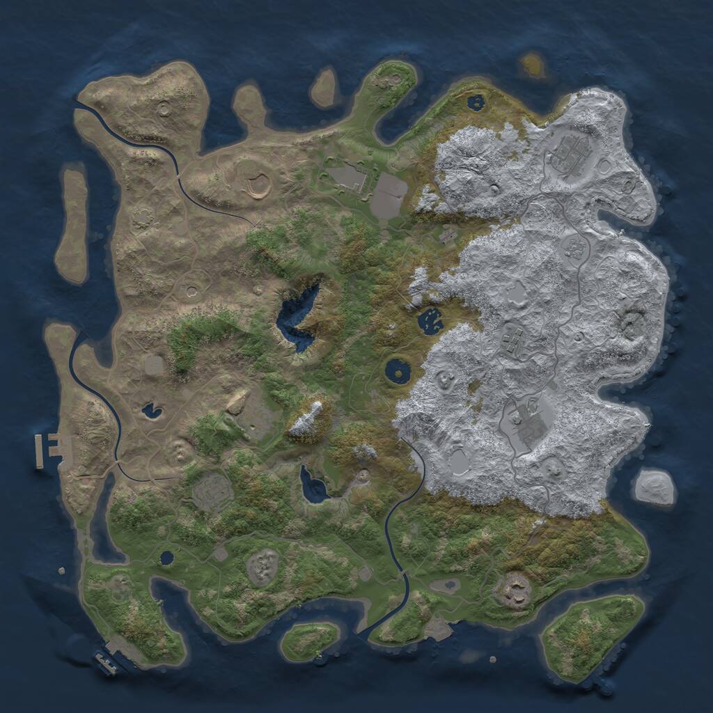 Rust Map: Procedural Map, Size: 4196, Seed: 250425666, 15 Monuments