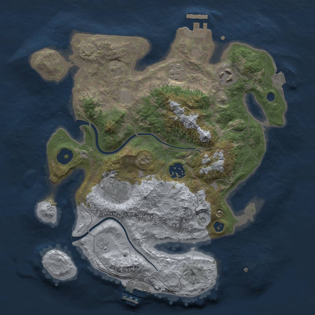 Rust Map: Procedural Map, Size: 3000, Seed: 813416066, 10 Monuments