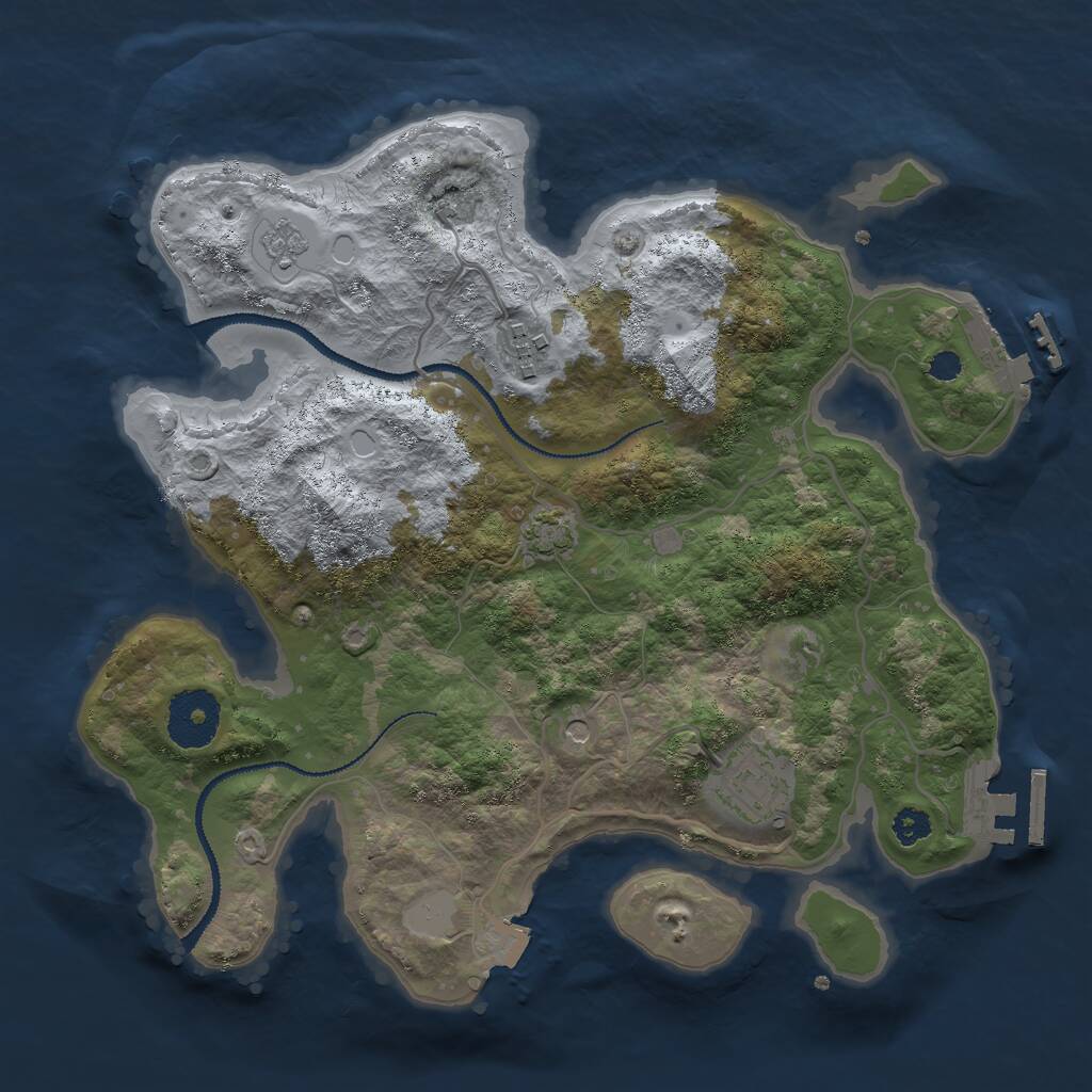 Rust Map: Procedural Map, Size: 2900, Seed: 693820780, 8 Monuments