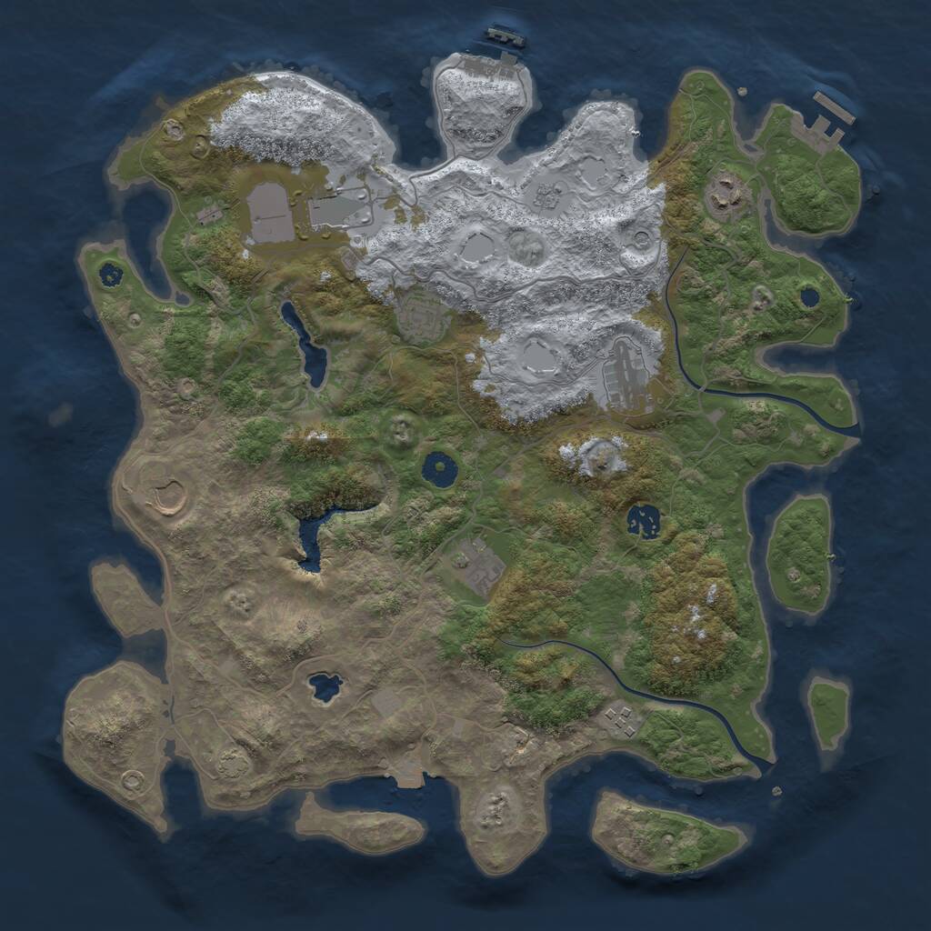 Rust Map: Procedural Map, Size: 4000, Seed: 32692, 14 Monuments