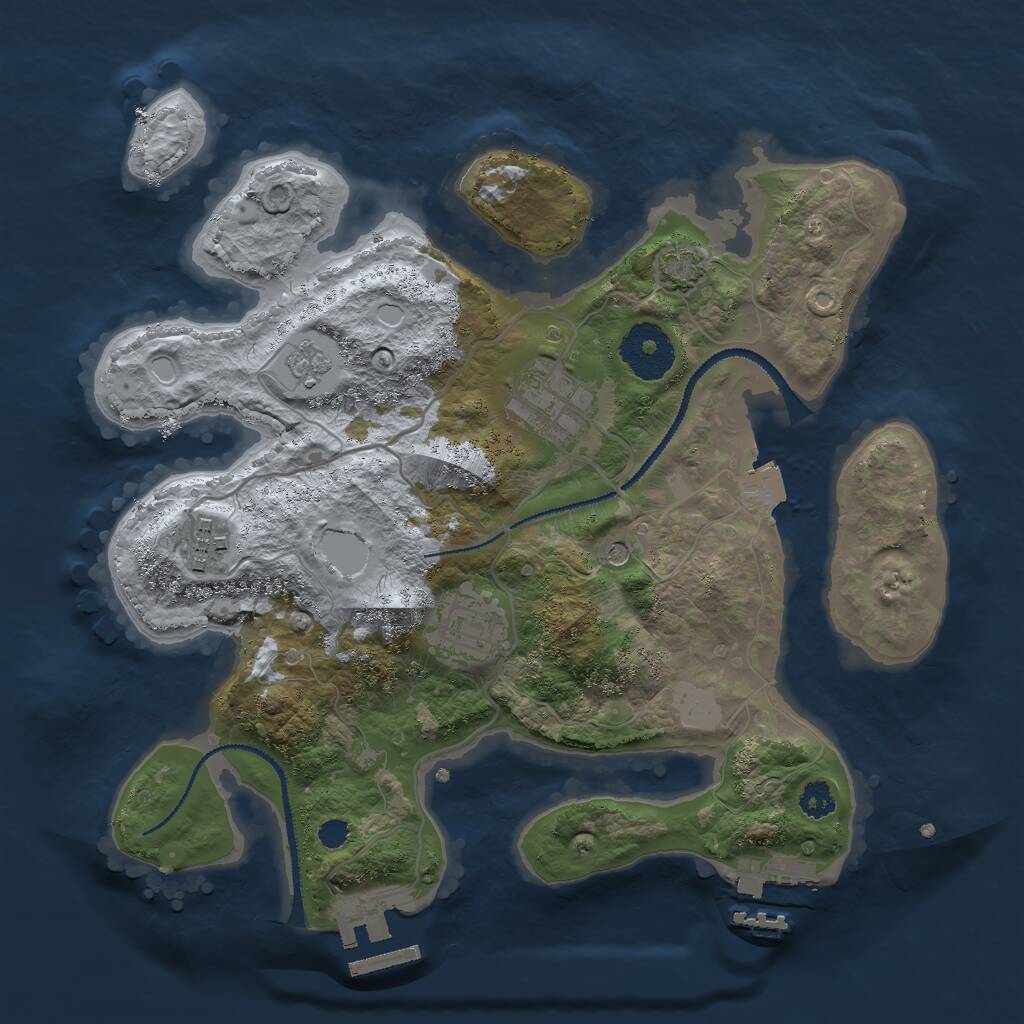 Rust Map: Procedural Map, Size: 2850, Seed: 856679137, 9 Monuments