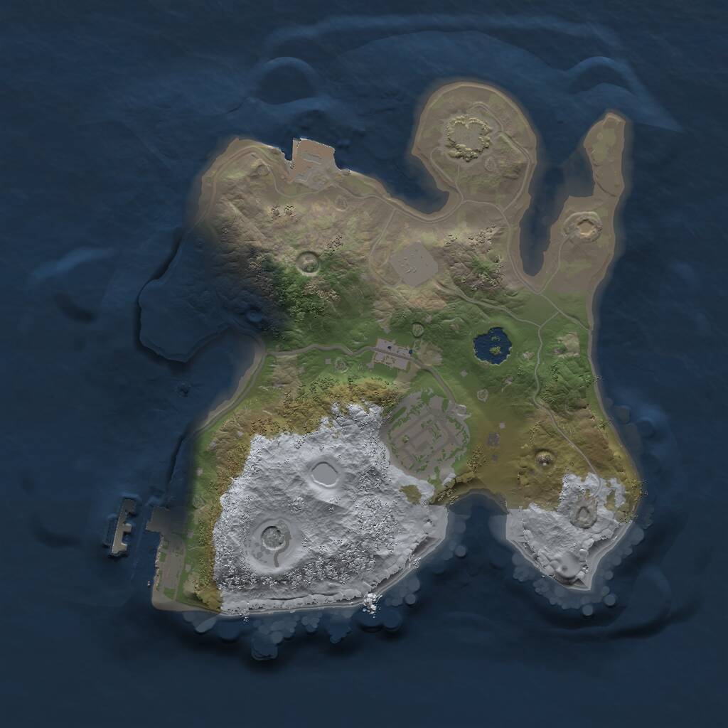 Rust Map: Procedural Map, Size: 2000, Seed: 44444, 5 Monuments