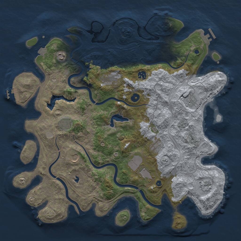 Rust Map: Procedural Map, Size: 4250, Seed: 1789528681, 16 Monuments