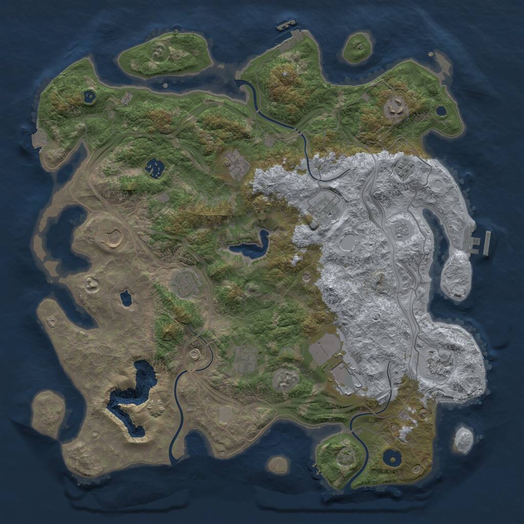 Rust Map: Procedural Map, Size: 4250, Seed: 441764036, 16 Monuments
