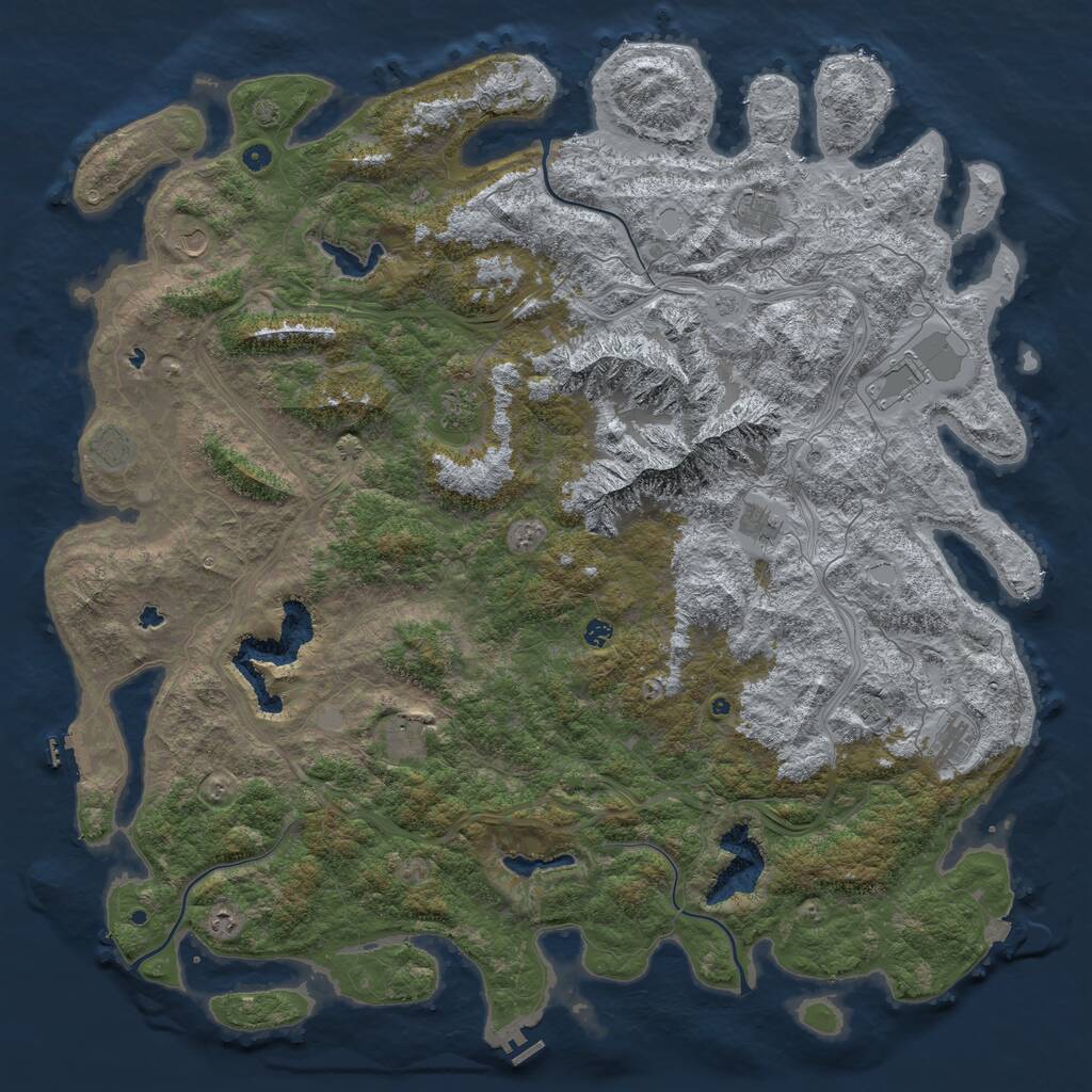 Rust Map: Procedural Map, Size: 6000, Seed: 18414, 17 Monuments