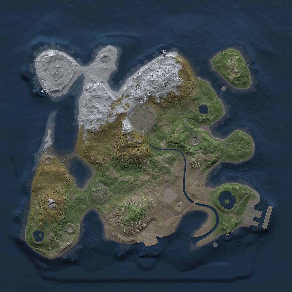 Rust Map: Procedural Map, Size: 2500, Seed: 931180080, 6 Monuments