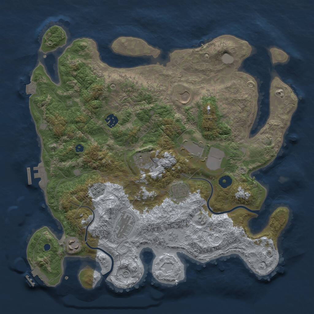 Rust Map: Procedural Map, Size: 3750, Seed: 1615135247, 14 Monuments