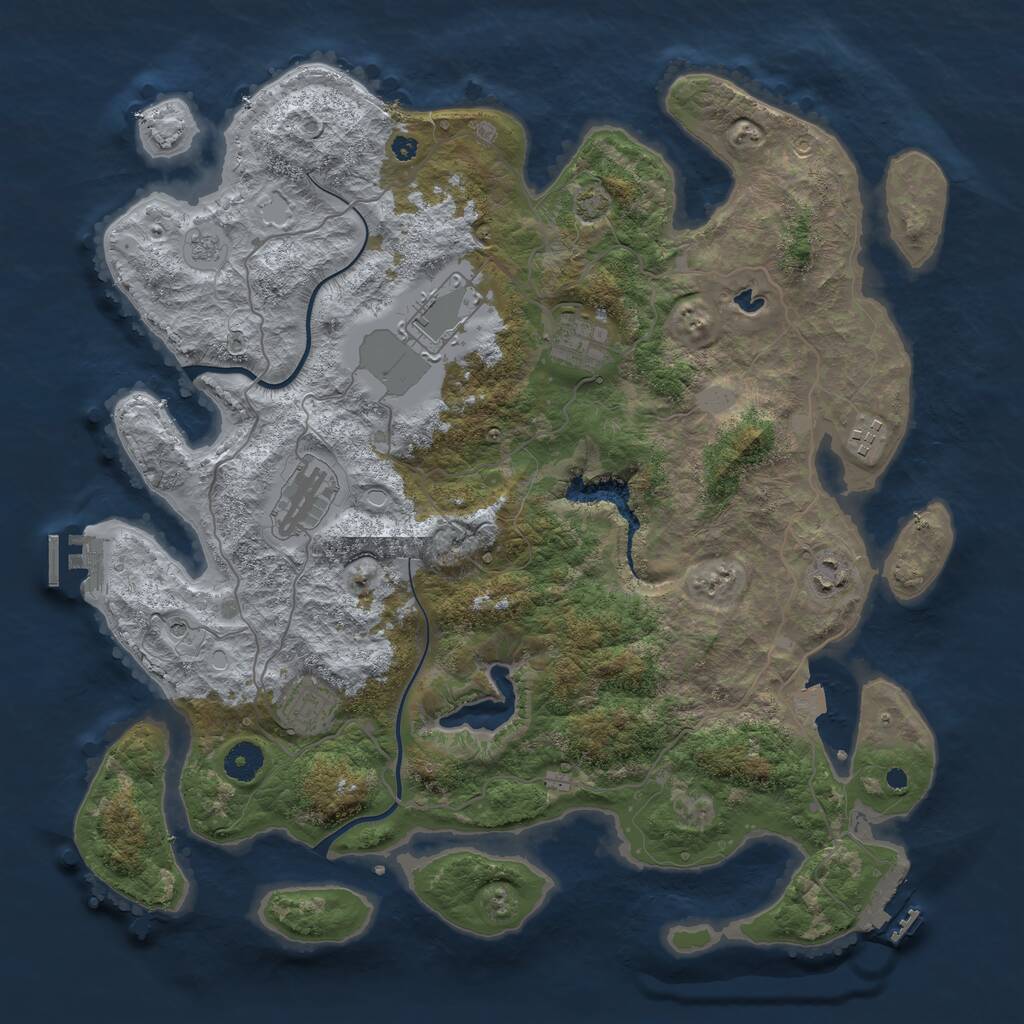 Rust Map: Procedural Map, Size: 4000, Seed: 827599118, 12 Monuments