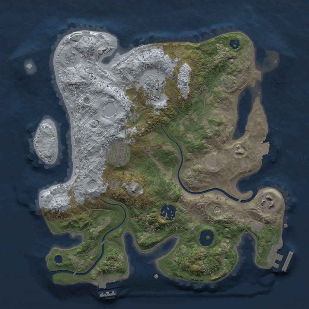 Rust Map: Procedural Map, Size: 3000, Seed: 11289, 10 Monuments