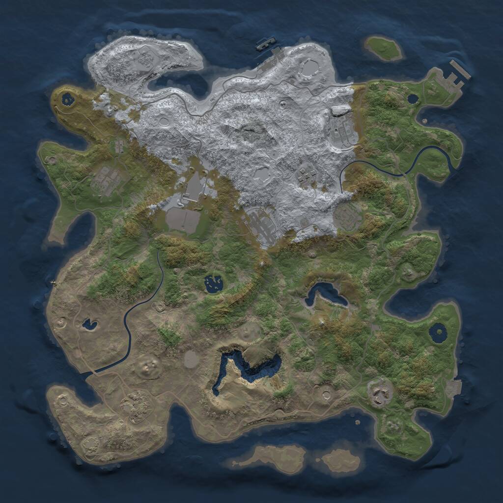 Rust Map: Procedural Map, Size: 4000, Seed: 1122560948, 15 Monuments