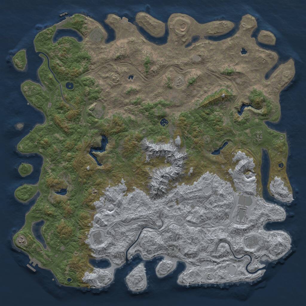 Rust Map: Procedural Map, Size: 6000, Seed: 16830, 17 Monuments
