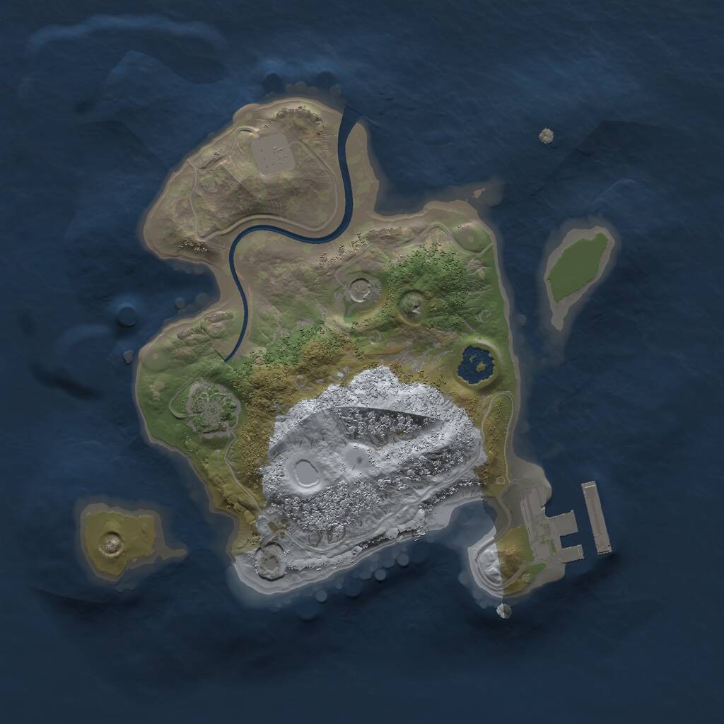 Rust Map: Procedural Map, Size: 2000, Seed: 828133441, 4 Monuments