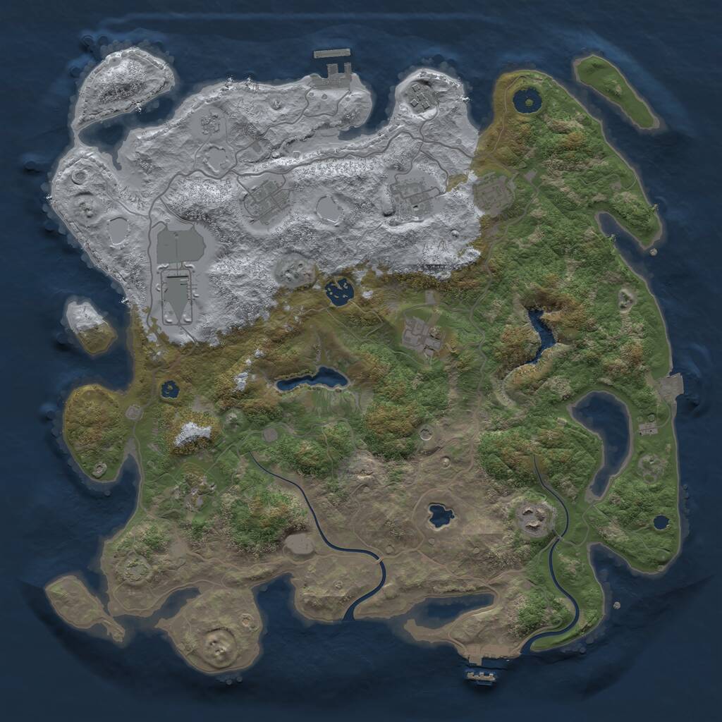 Rust Map: Procedural Map, Size: 4000, Seed: 1562371298, 15 Monuments