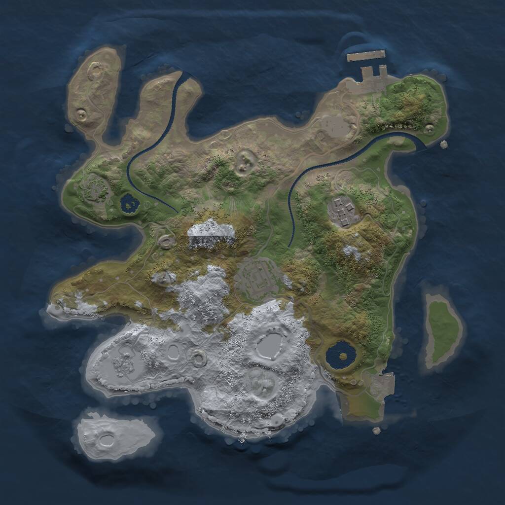 Rust Map: Procedural Map, Size: 2665, Seed: 538, 6 Monuments