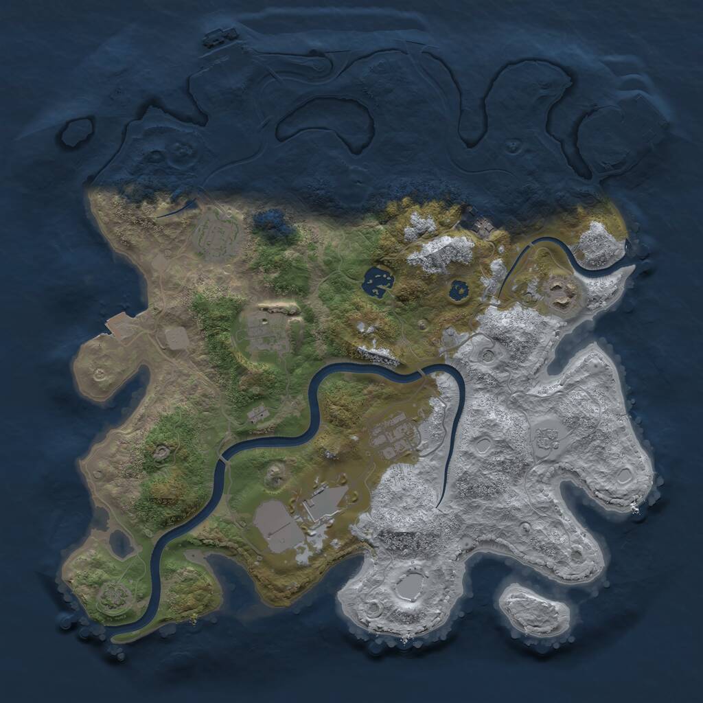 Rust Map: Procedural Map, Size: 3500, Seed: 85000928, 13 Monuments