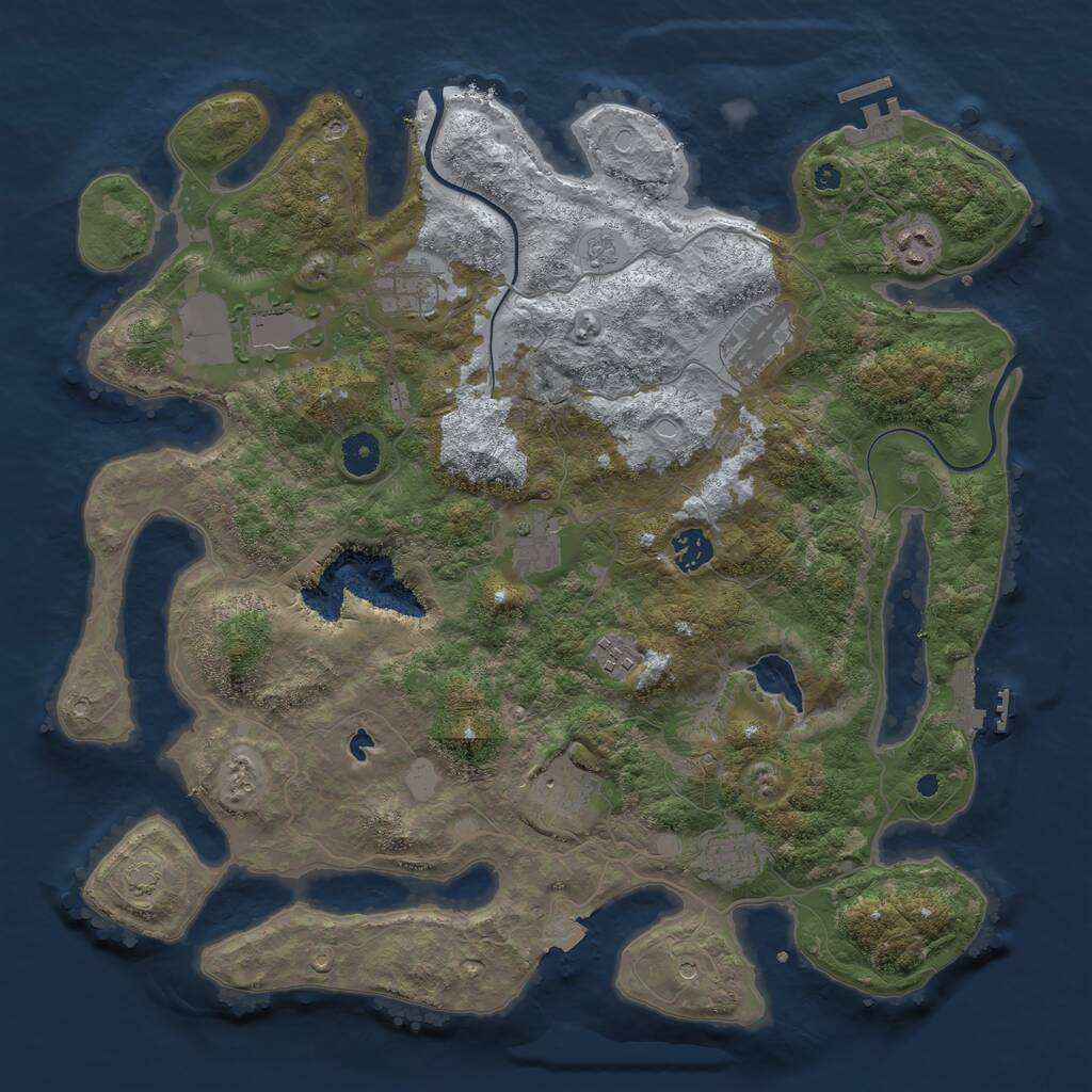 Rust Map: Procedural Map, Size: 4000, Seed: 41509, 15 Monuments