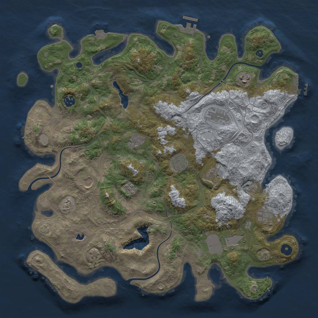 Rust Map: Procedural Map, Size: 4250, Seed: 577182383, 16 Monuments