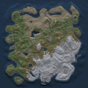 Rust Map: Procedural Map, Size: 4000, Seed: 1721826121, 13 Monuments