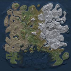 Thumbnail Rust Map: Procedural Map, Size: 5000, Seed: 1276043617, 17 Monuments