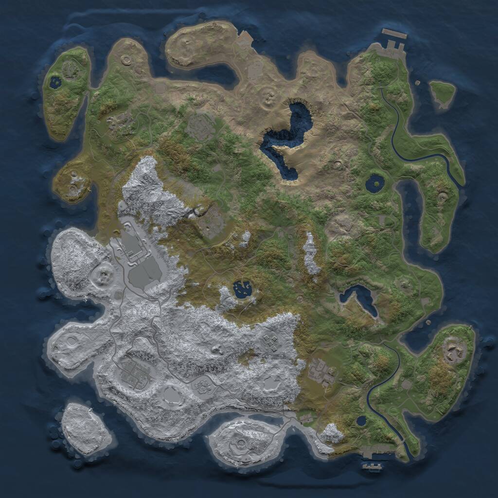 Rust Map: Procedural Map, Size: 4000, Seed: 181930703, 15 Monuments