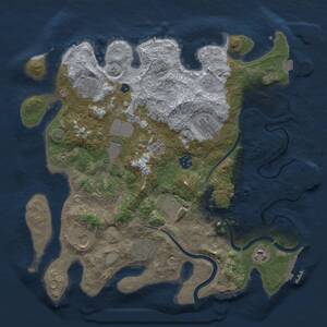 Thumbnail Rust Map: Procedural Map, Size: 3700, Seed: 200145808, 15 Monuments