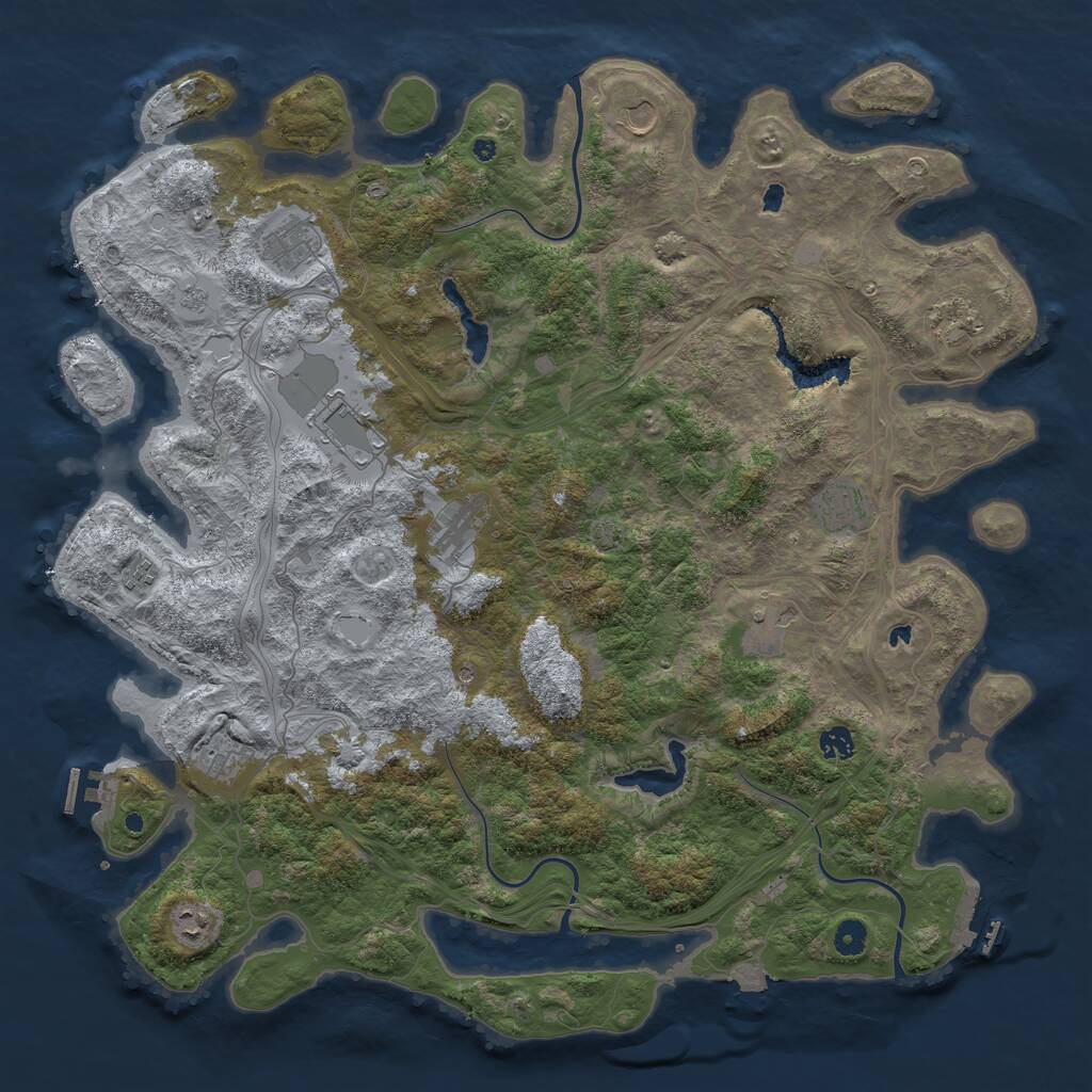 Rust Map: Procedural Map, Size: 4750, Seed: 999003472, 17 Monuments