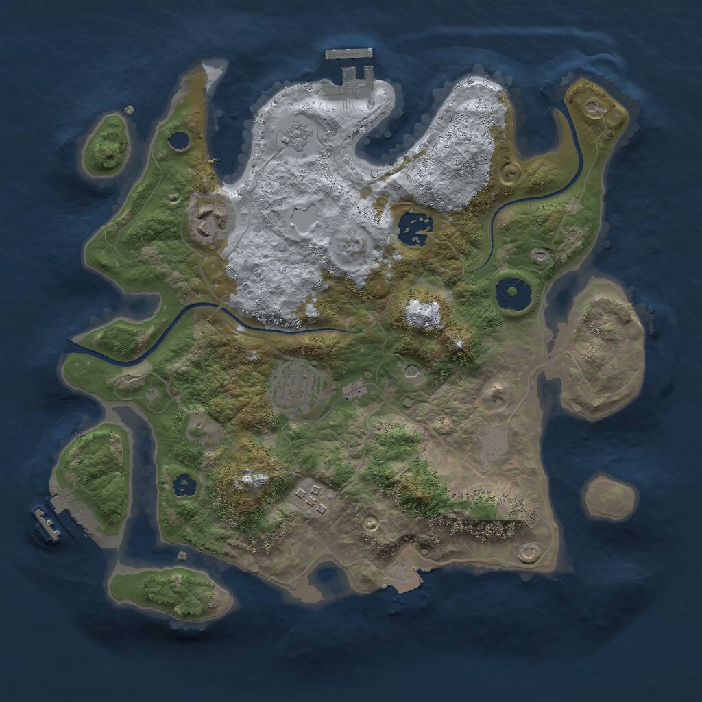 Rust Map: Procedural Map, Size: 3005, Seed: 27152, 9 Monuments