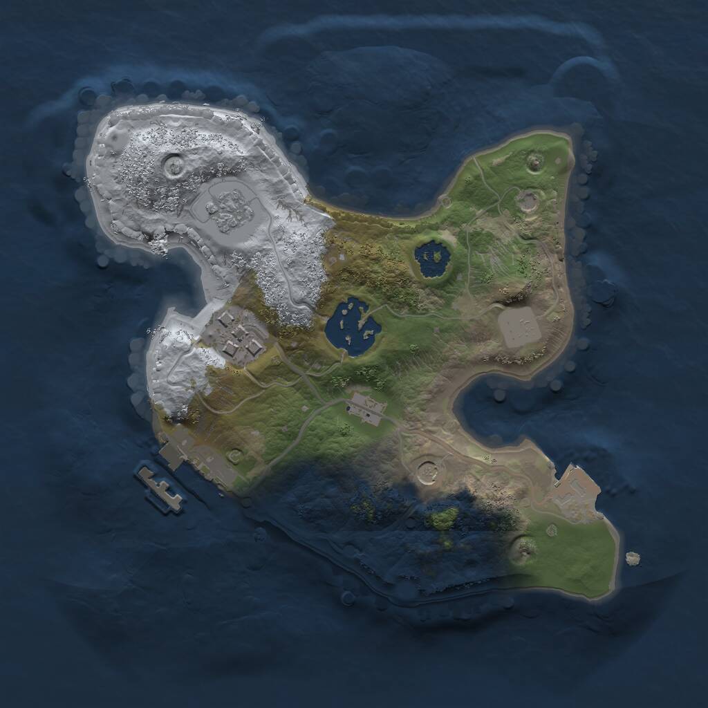 Rust Map: Procedural Map, Size: 2000, Seed: 251545325, 6 Monuments