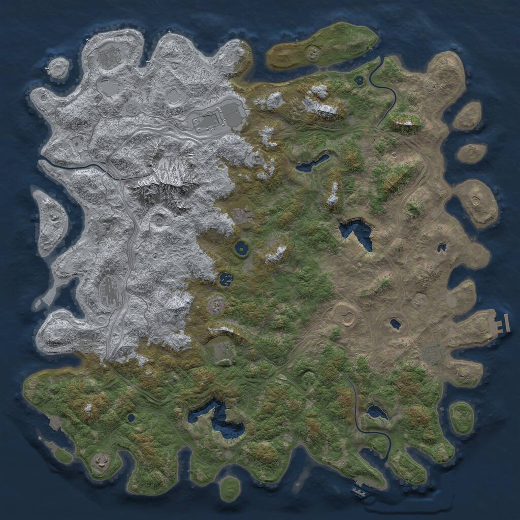 Rust Map: Procedural Map, Size: 5700, Seed: 1650245907, 17 Monuments