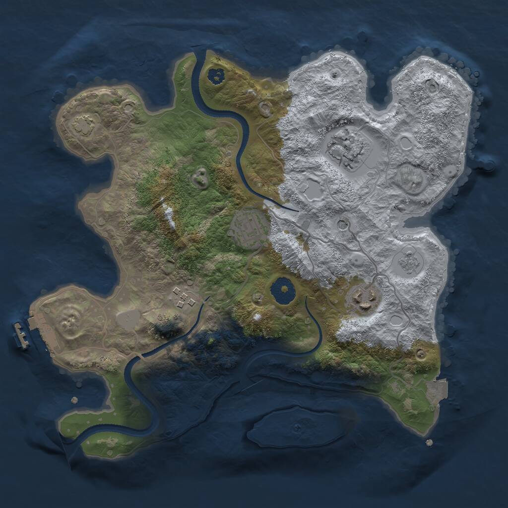 Rust Map: Procedural Map, Size: 3000, Seed: 790829020, 9 Monuments