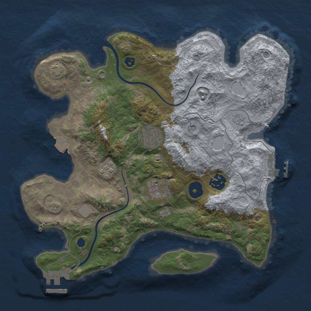 Rust Map: Procedural Map, Size: 3000, Seed: 790829020, 10 Monuments