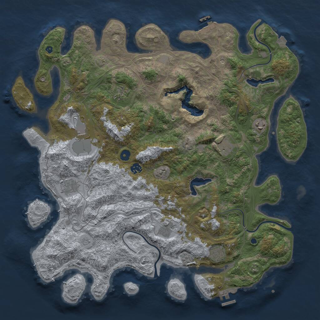 Rust Map: Procedural Map, Size: 4500, Seed: 215340500, 15 Monuments