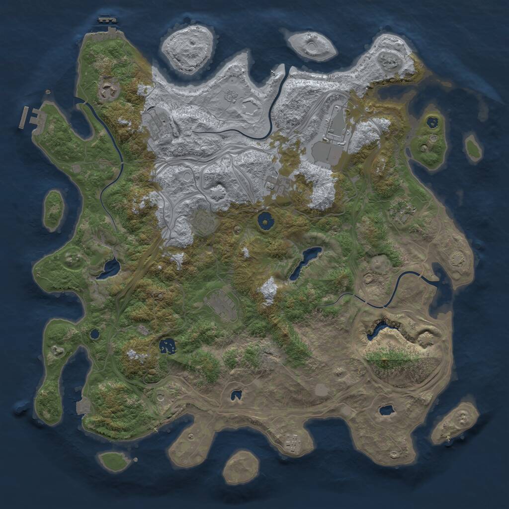 Rust Map: Procedural Map, Size: 4500, Seed: 830124957, 15 Monuments