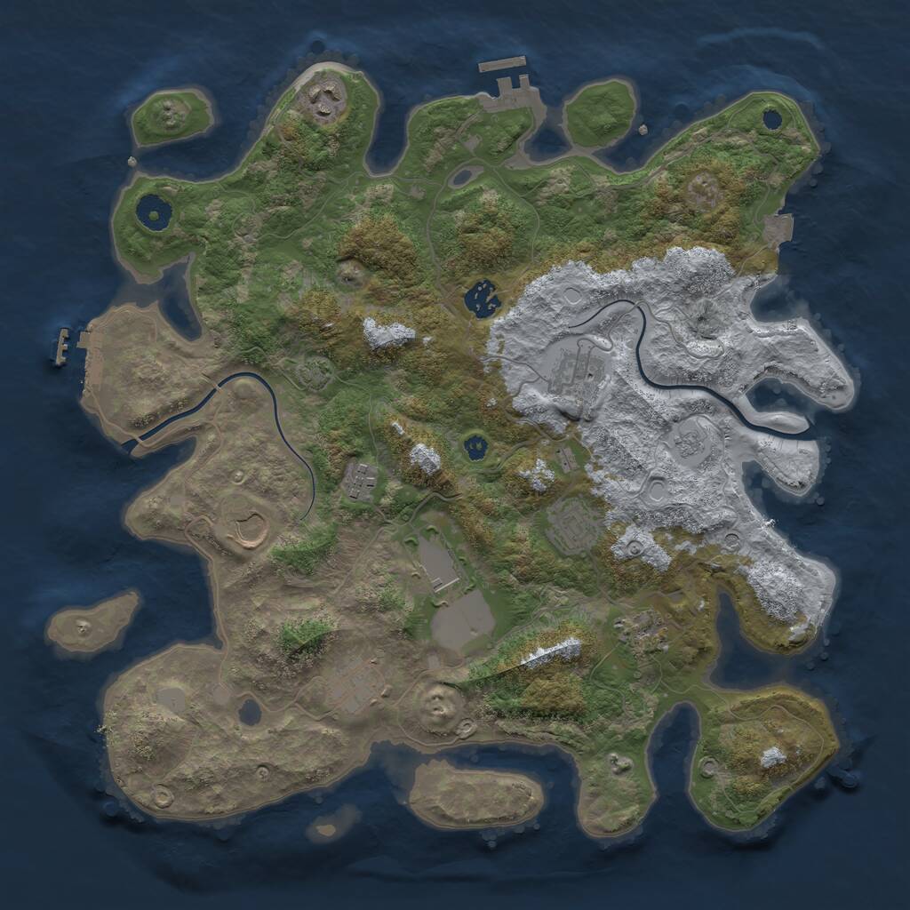 Rust Map: Procedural Map, Size: 3875, Seed: 1337, 15 Monuments