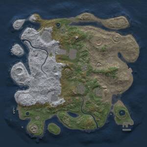 Thumbnail Rust Map: Procedural Map, Size: 3600, Seed: 681711, 14 Monuments