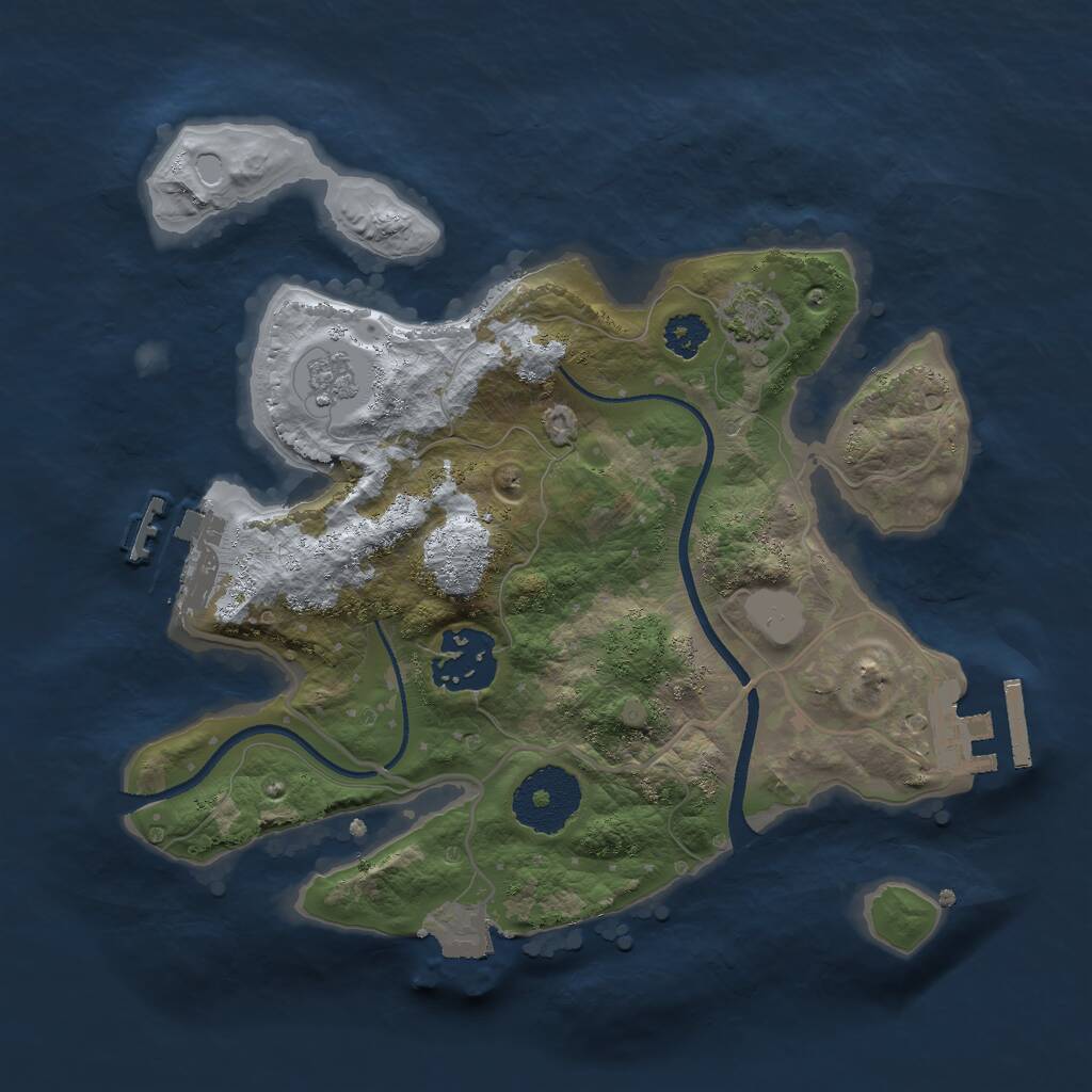 Rust Map: Procedural Map, Size: 2500, Seed: 1885471060, 6 Monuments