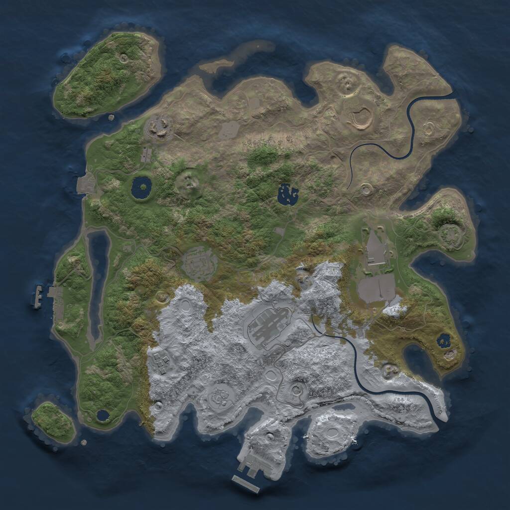 Rust Map: Procedural Map, Size: 3500, Seed: 1970565959, 13 Monuments