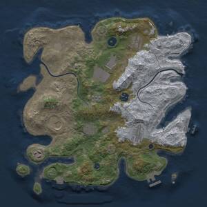 Thumbnail Rust Map: Procedural Map, Size: 3500, Seed: 1806278438, 13 Monuments