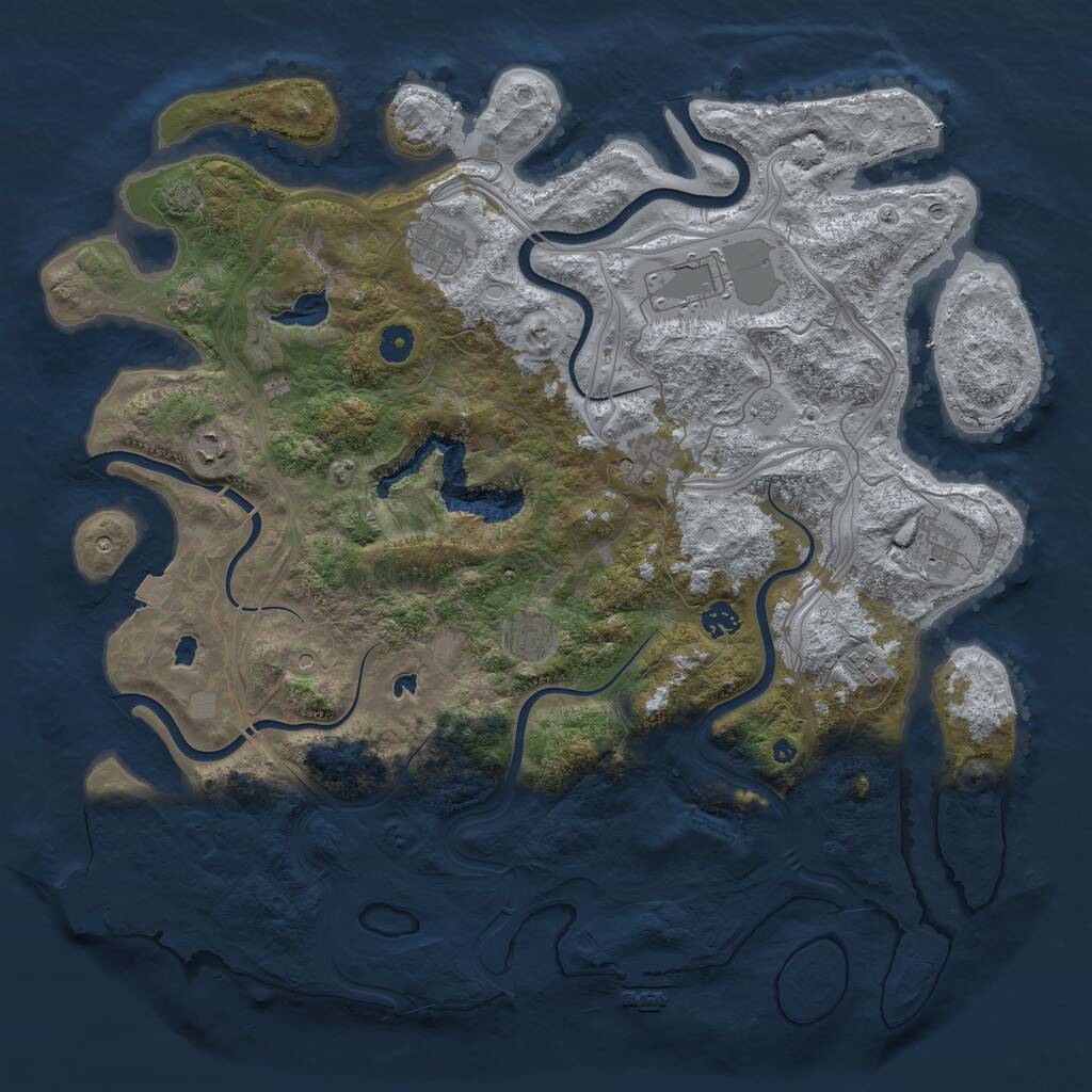Rust Map: Procedural Map, Size: 4500, Seed: 45686946, 14 Monuments